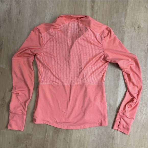 Women's Reebok Speedwick Coral Quarter Zip Long Sleeve Shirt Small - Picture 5 of 5
